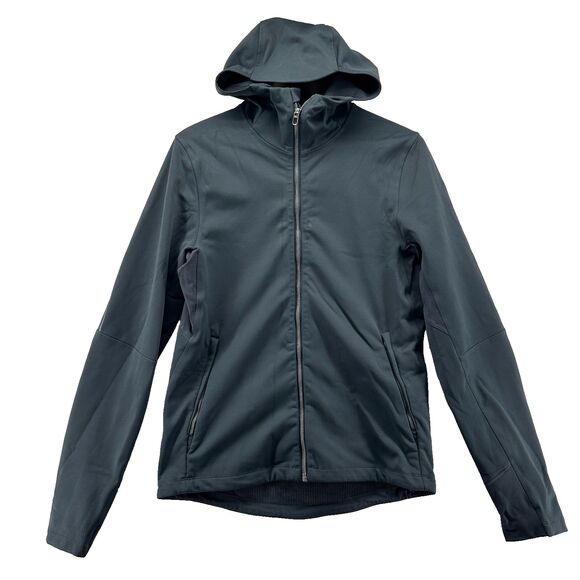 Lululemon Fleece Back Soft Shell Jacket Mens Size M Graphite Gray Hood Full Zip - Picture 2 of 12